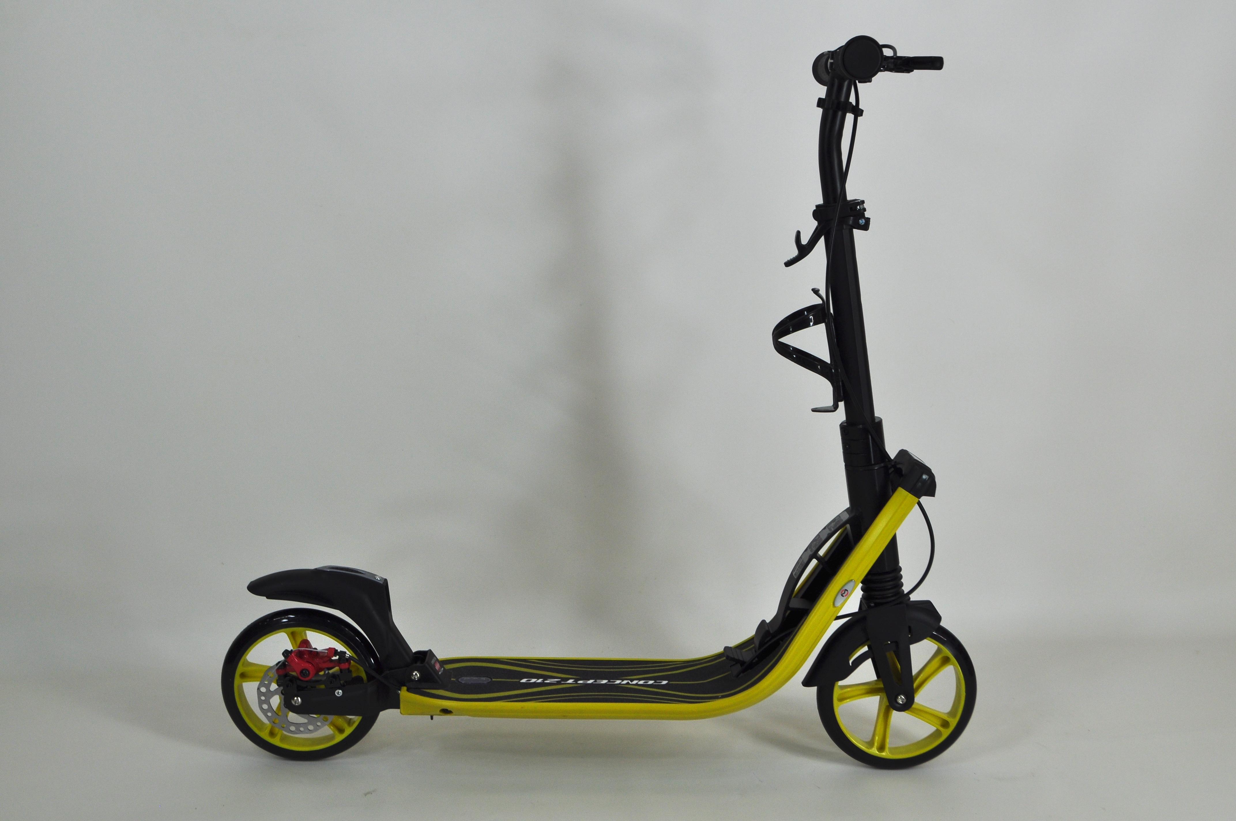 Самокат Maraton Concept 210 с дисковым тормозом и подногой Желтый - фото 4
