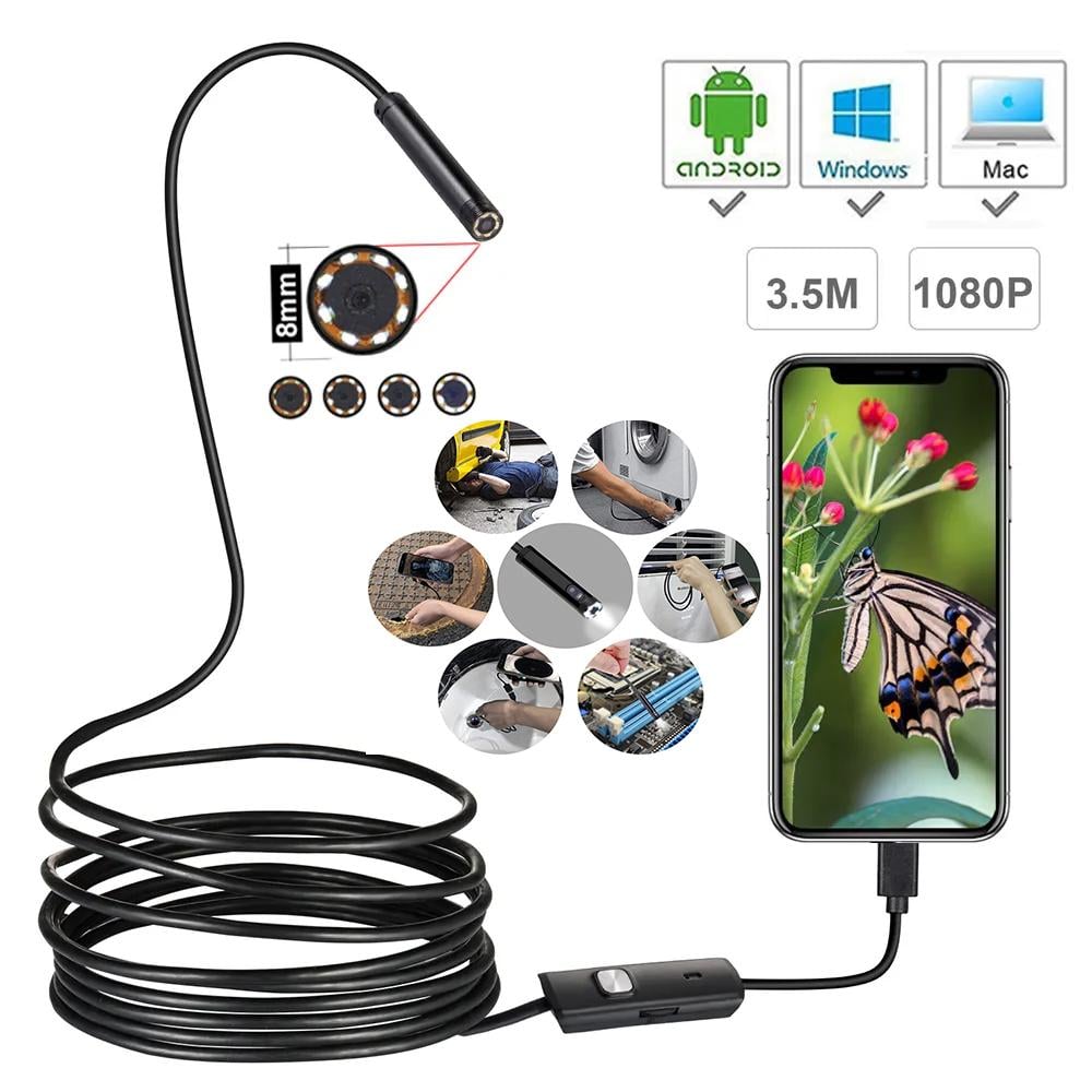 Эндоскоп цифровой гибкий USB-microUSB-Type C 7 мм 3,5 м - фото 2 Эндоскоп цифровой гибкий USB-microUSB-Type C 7 мм 3,5 м - фото 2