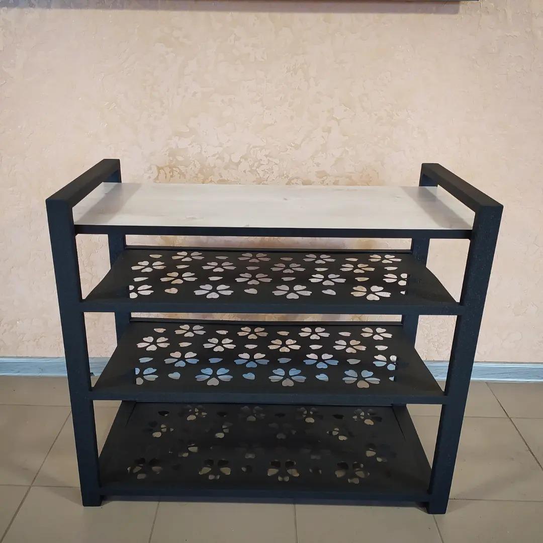 Банкетка для обуви MebelBe Лофт Черный (00009)