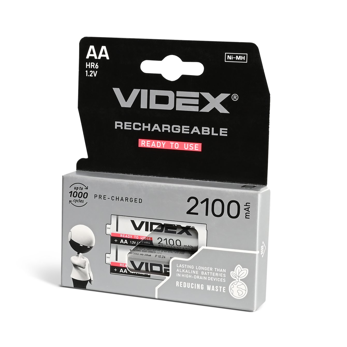 Акумулятори Videx 1,2 В HR6/AA 2100mAh double blister/2 шт. (HR6/2100/2DB)