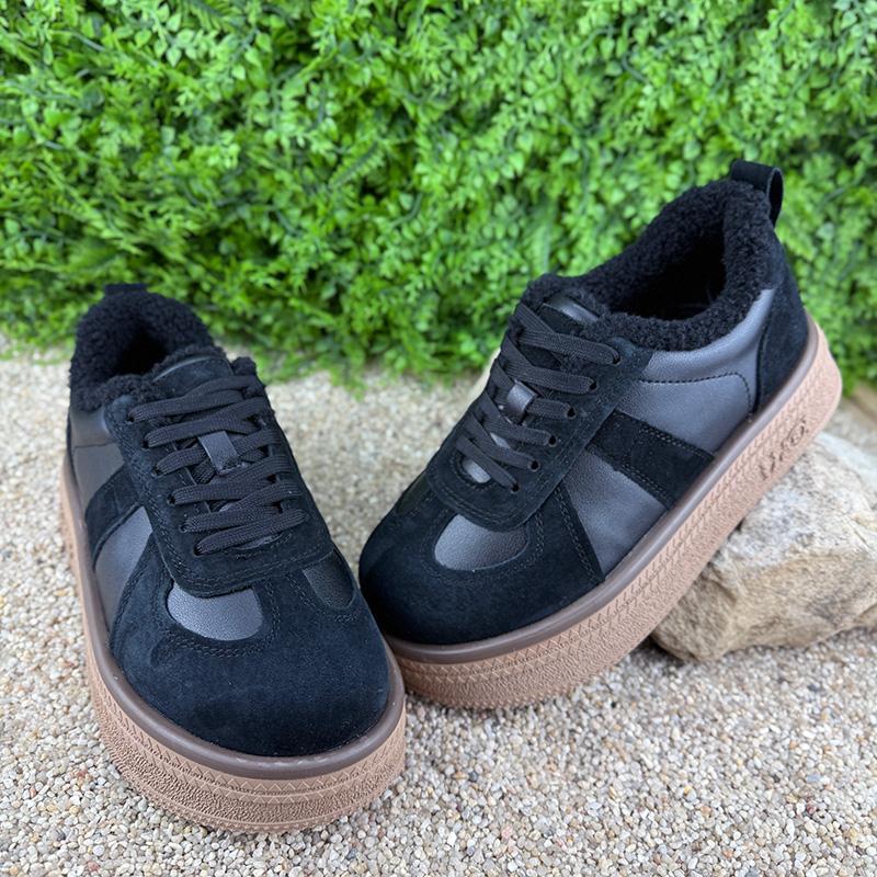 Кеди жіночі замшеві Е-0020322-2 p. 38 24,5 см Чорний (117216320)