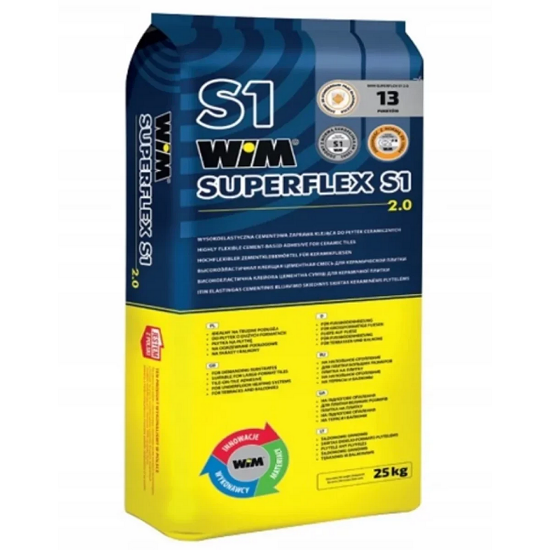 Клей для плитки WIM SUPERFLEX S1 C2TE-S1 25 кг Серый (WIMS1)