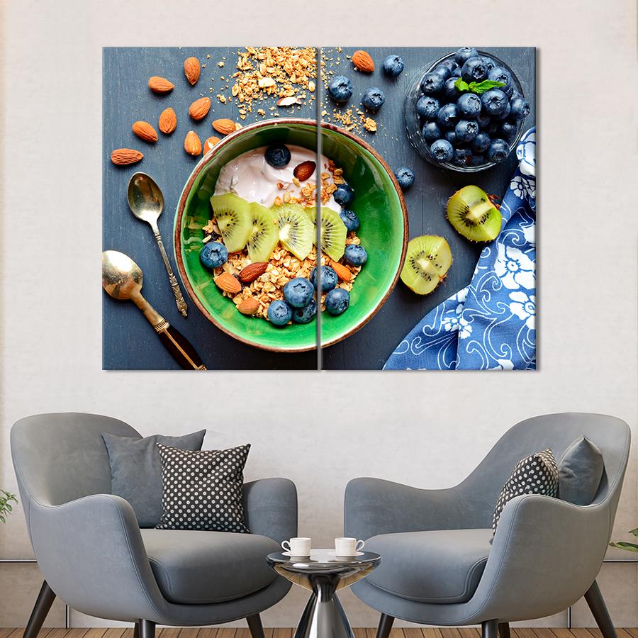 Настенний декор Мюсли с йогуртом фруктами орехами и ягодами 165x122 см (A269-2)