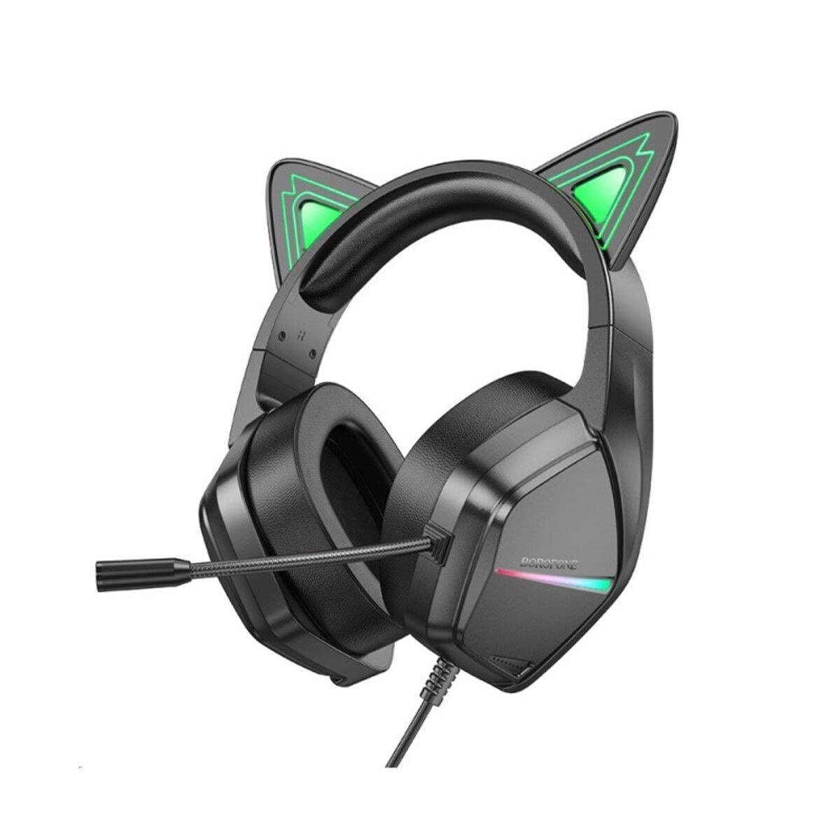 Наушники с ушками Borofone BO106 Cute cat ear luminous gaming headphones Elf Cat (18409972)