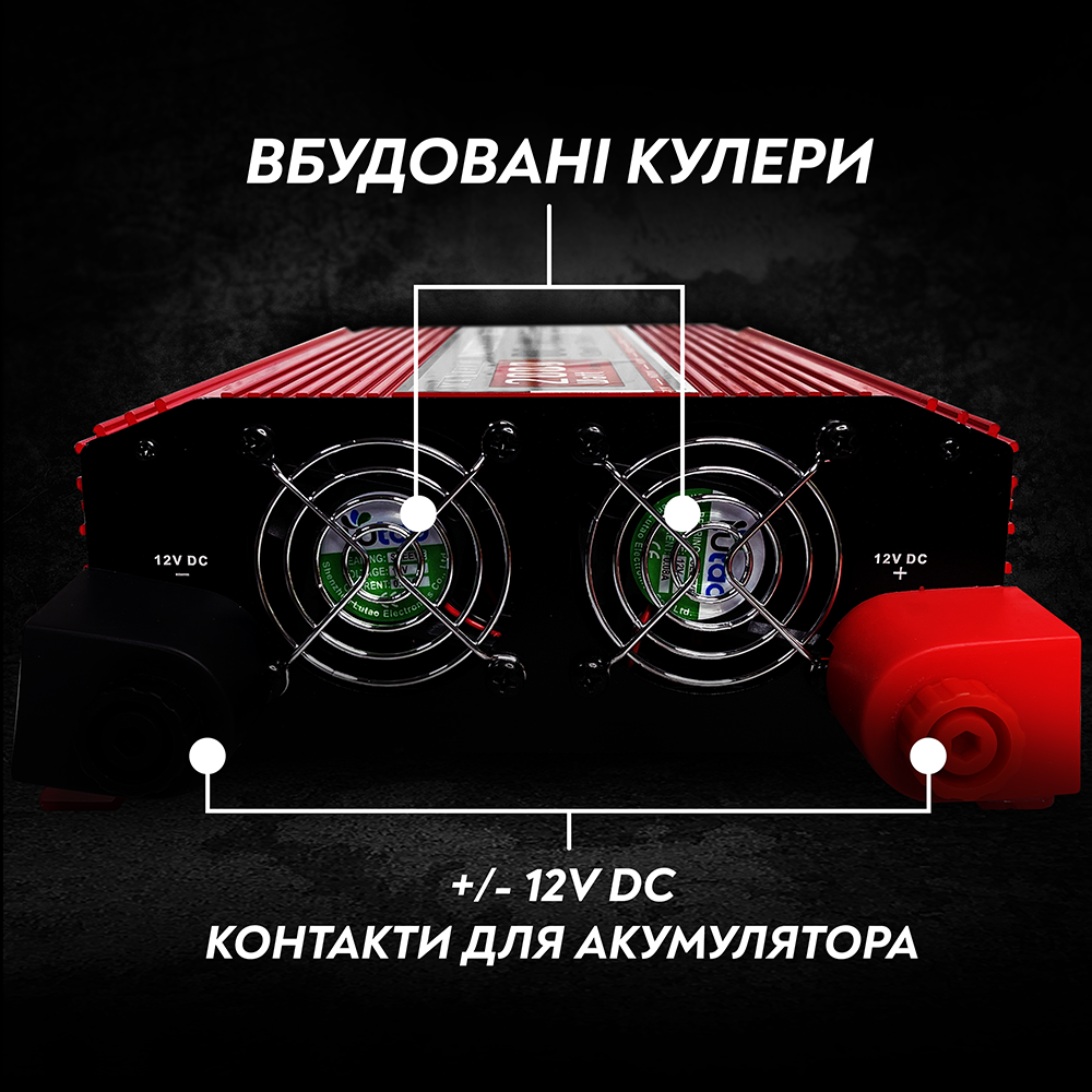 Автомобільний інвертор MaxTech HB-2000-12 з модифікованим синусом 2000 Ват 2000 W (119) - фото 3