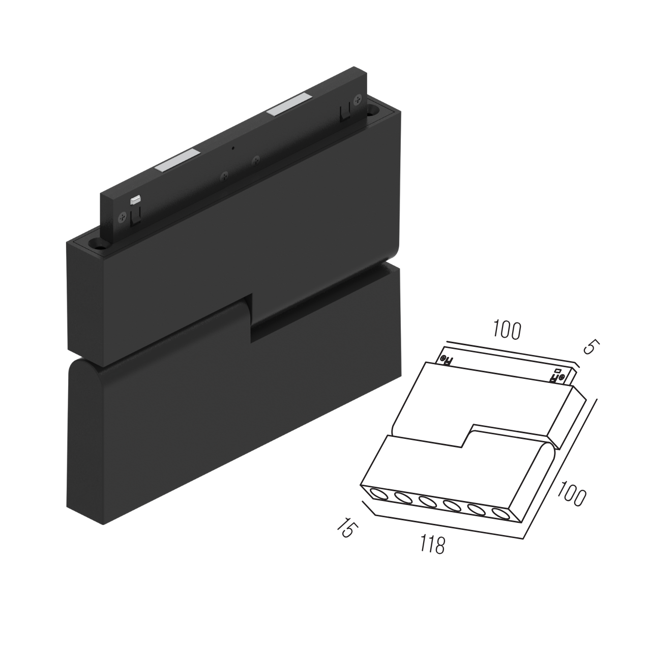 Світильник магнітний трековий MERALLI POINT BOX ROTABLE 118 6W 3000K/6000K регульована Чорний (TRPVPBR118) - фото 2 Світильник магнітний трековий MERALLI POINT BOX ROTABLE 118 6W 3000K/6000K регульована Чорний (TRPVPBR118) - фото 2