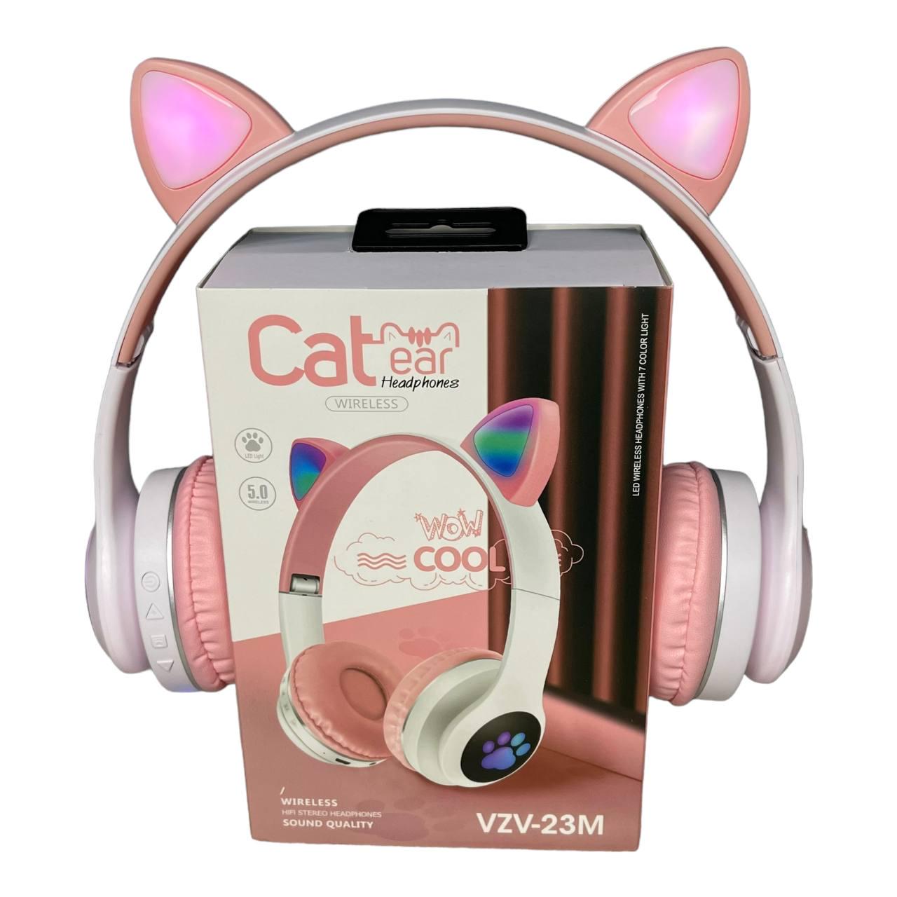 Наушники с ушками Cat ear vzv-23m беспроводные с подсветкой/FM-радио/ MicroSD/Bluetooth Белый - фото 3