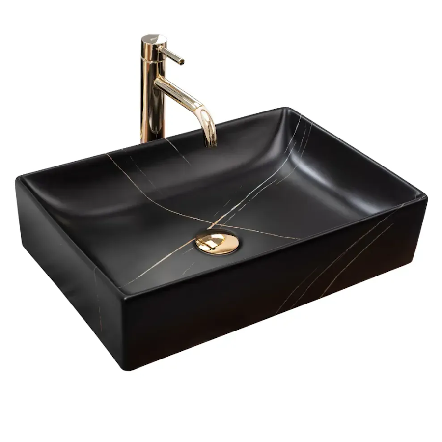 Умывальник накладной VBI Inga прямоугольный 510x345 мм Черный (RM-REA-U8006)