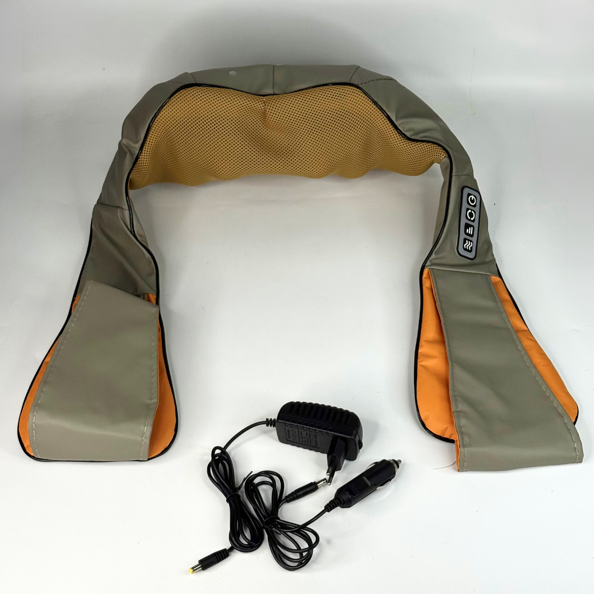 Массажер роликовый Kneading для шеи и плеч (DL27-Beige/Orange)