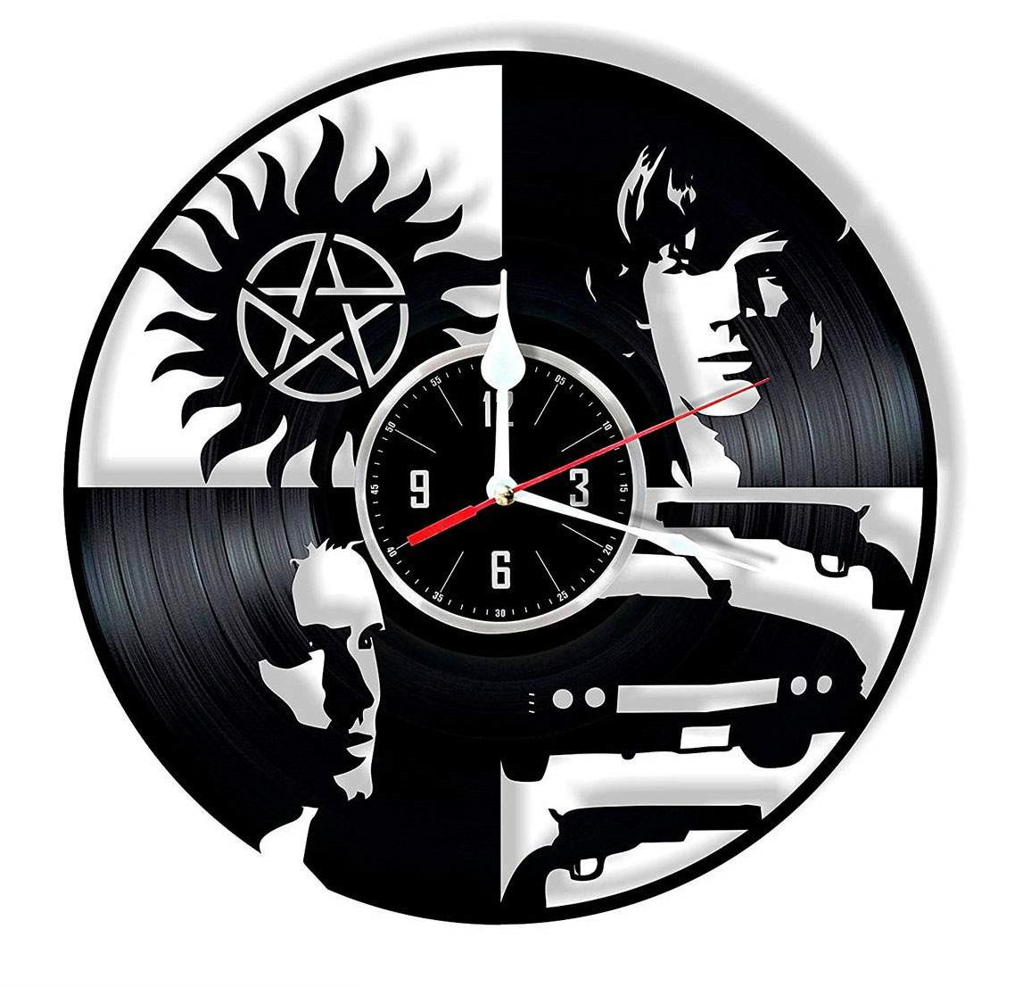 Часы настенные Сверхъестественное 2063 из виниловой пластинки