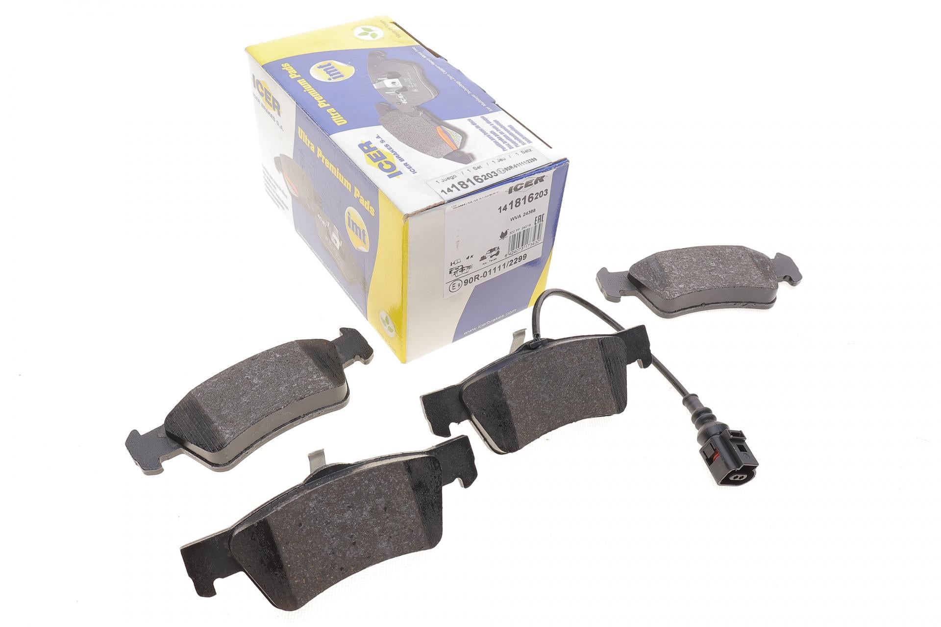 Колодки тормозные задние ICER для VW Touareg 03-10 с датчиками 250 мм (141816-203)