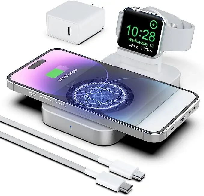 Бездротова зарядна станція 2в1 для Apple (2630303037) Бездротова зарядна станція 2в1 для Apple (2630303037)