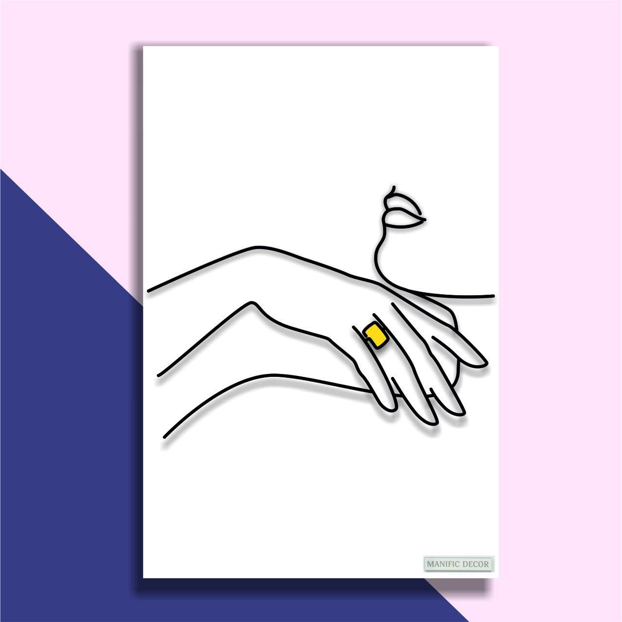 Картина інтер'єрна абстрактна Manific Decor Woman with a ring Жінка з перснем 40х60 см Чорний (1.054.4060) - фото 1