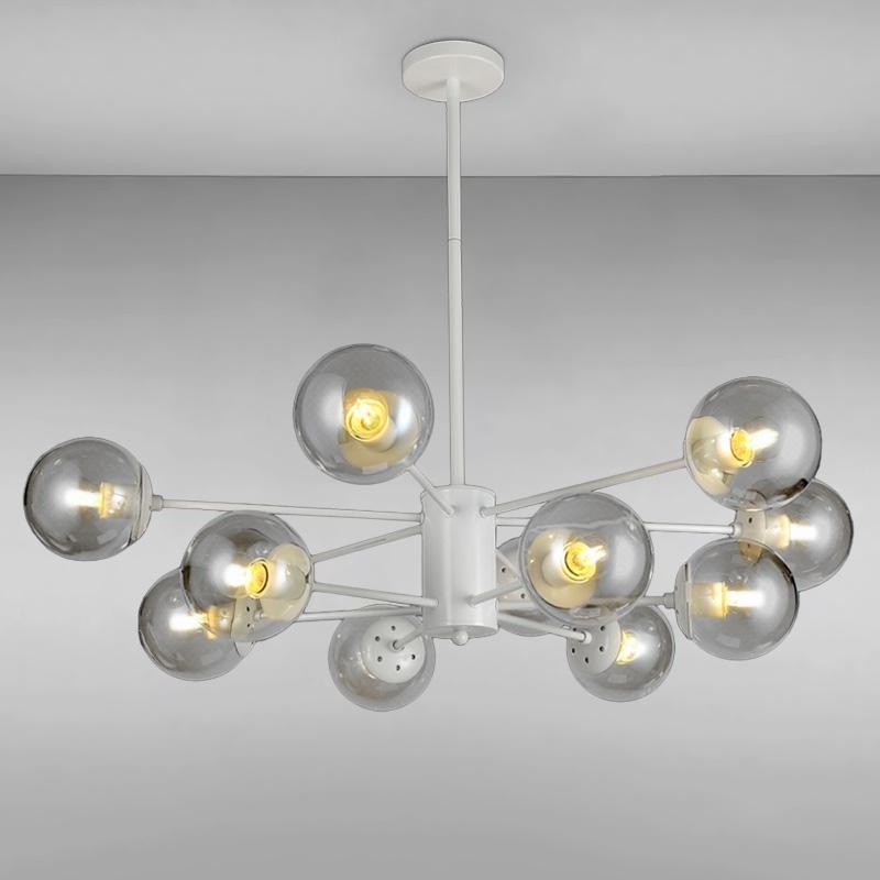 Люстра потолочная молекула Light House LS-14858-12 WH+CL на двенадцать ламп Белый