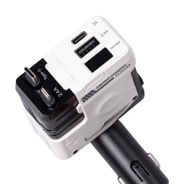 Зарядное устройство автомобильное 4в1 с выдвижным кабелем Белый (HP-A1W) - фото 1 Зарядное устройство автомобильное 4в1 с выдвижным кабелем Белый (HP-A1W) - фото 1