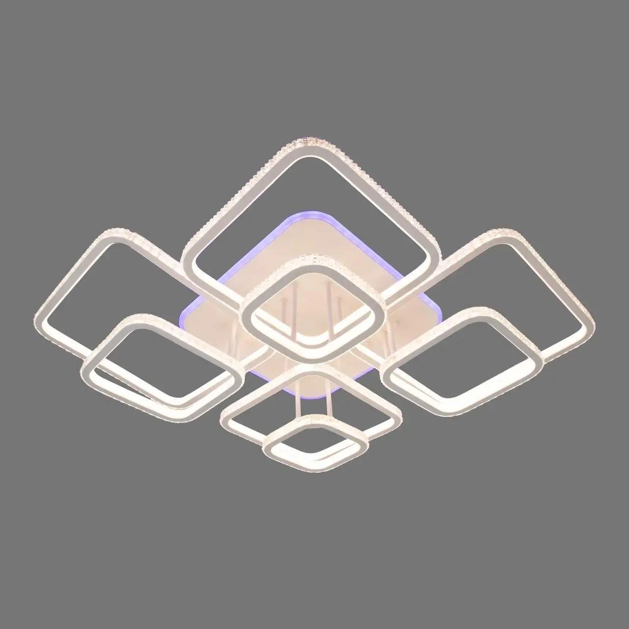 Люстра потолочная светодиодная Sirius DK5868B/8 WH с подсветкой 3000-6500К IP20 566W RGB Белый (00000139287)