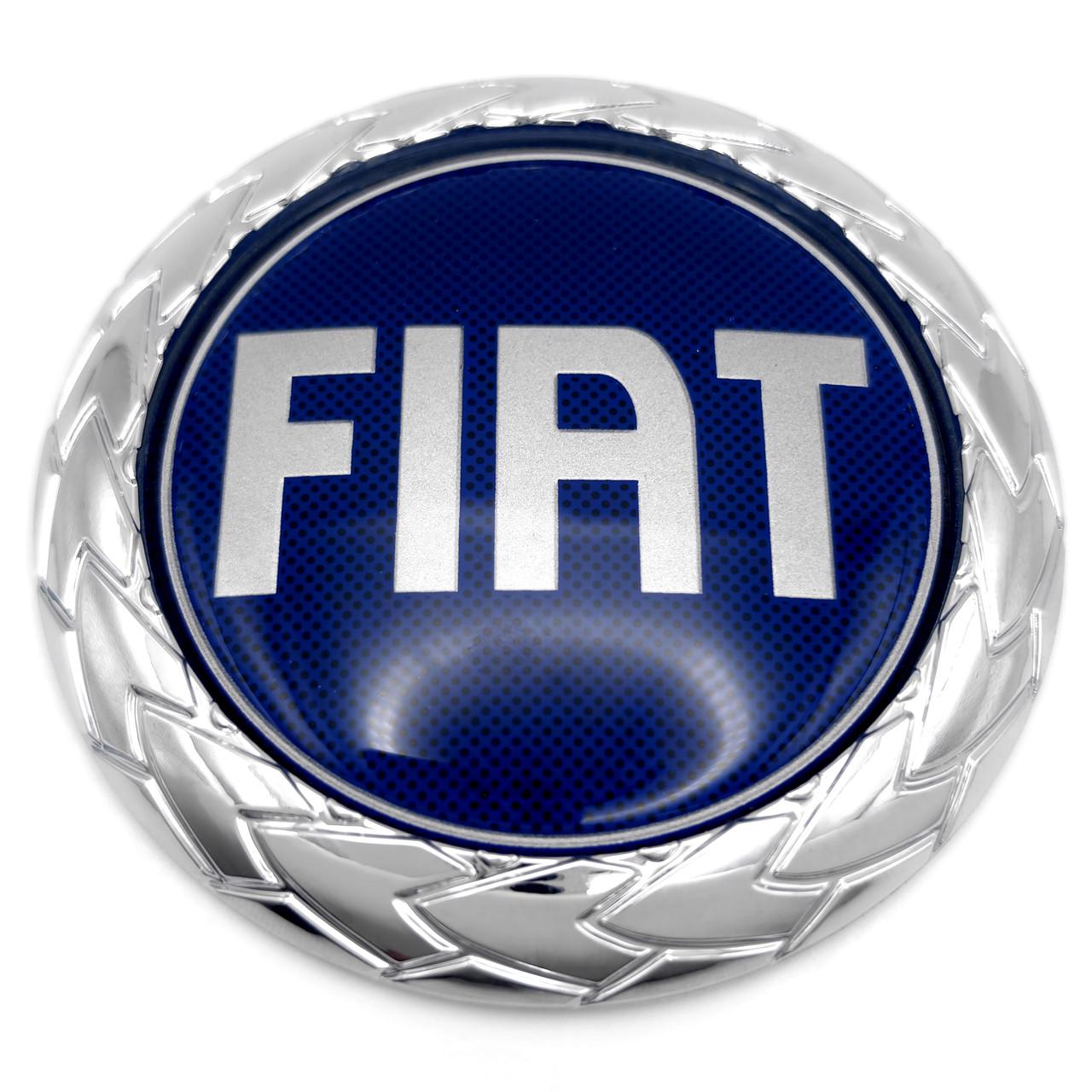 Эмблема Fiat 98 мм Хром/Синий глянцевый (3037193037)