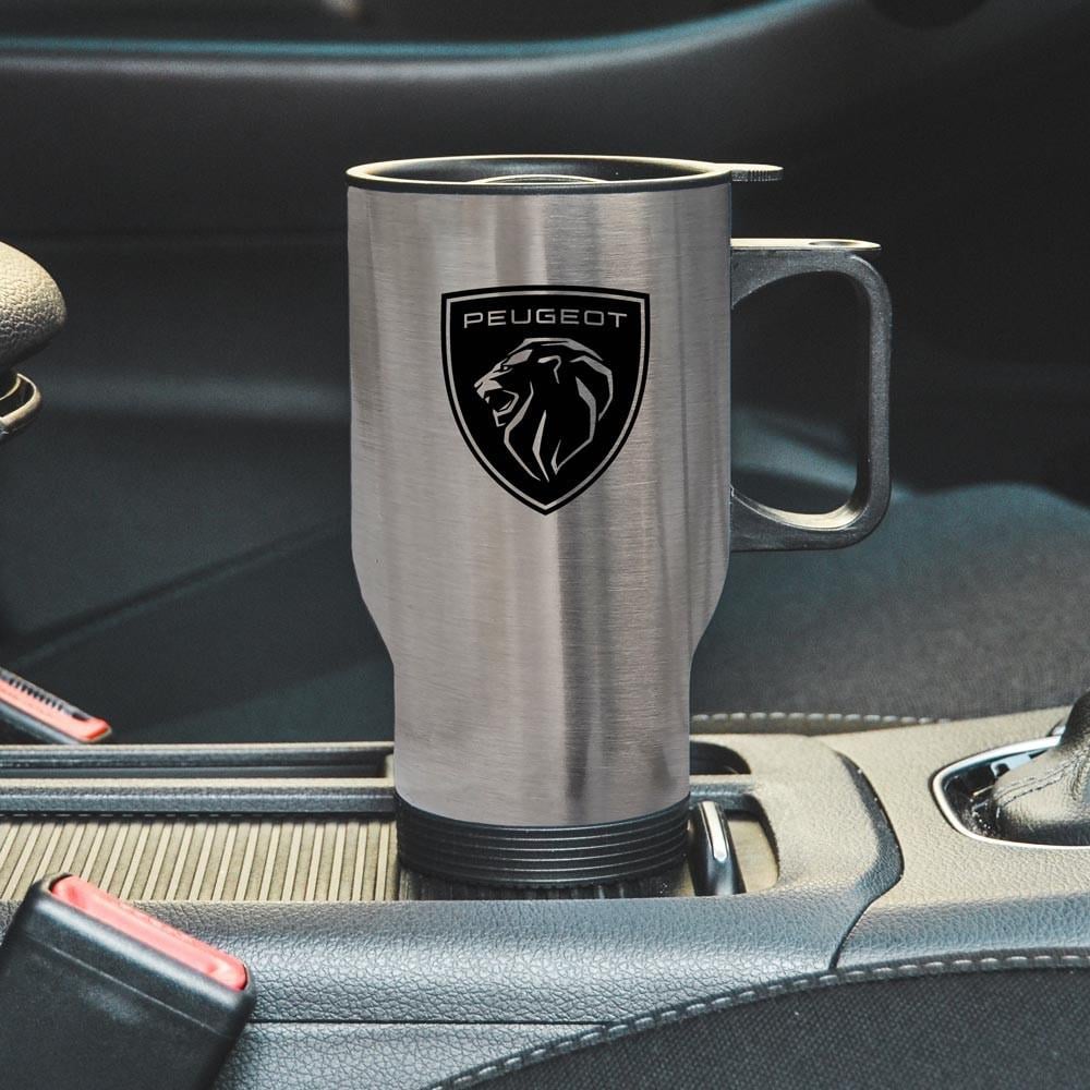 Термокружка автомобильная с логотипом Peugeot 450 мл Серебристый (22802310)
