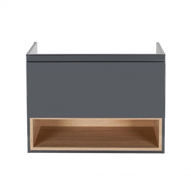 Тумба підвісна Q-tap Robin 800х580х437 Graphite/Whitish Oak (QT1374TPВ8002GWO)