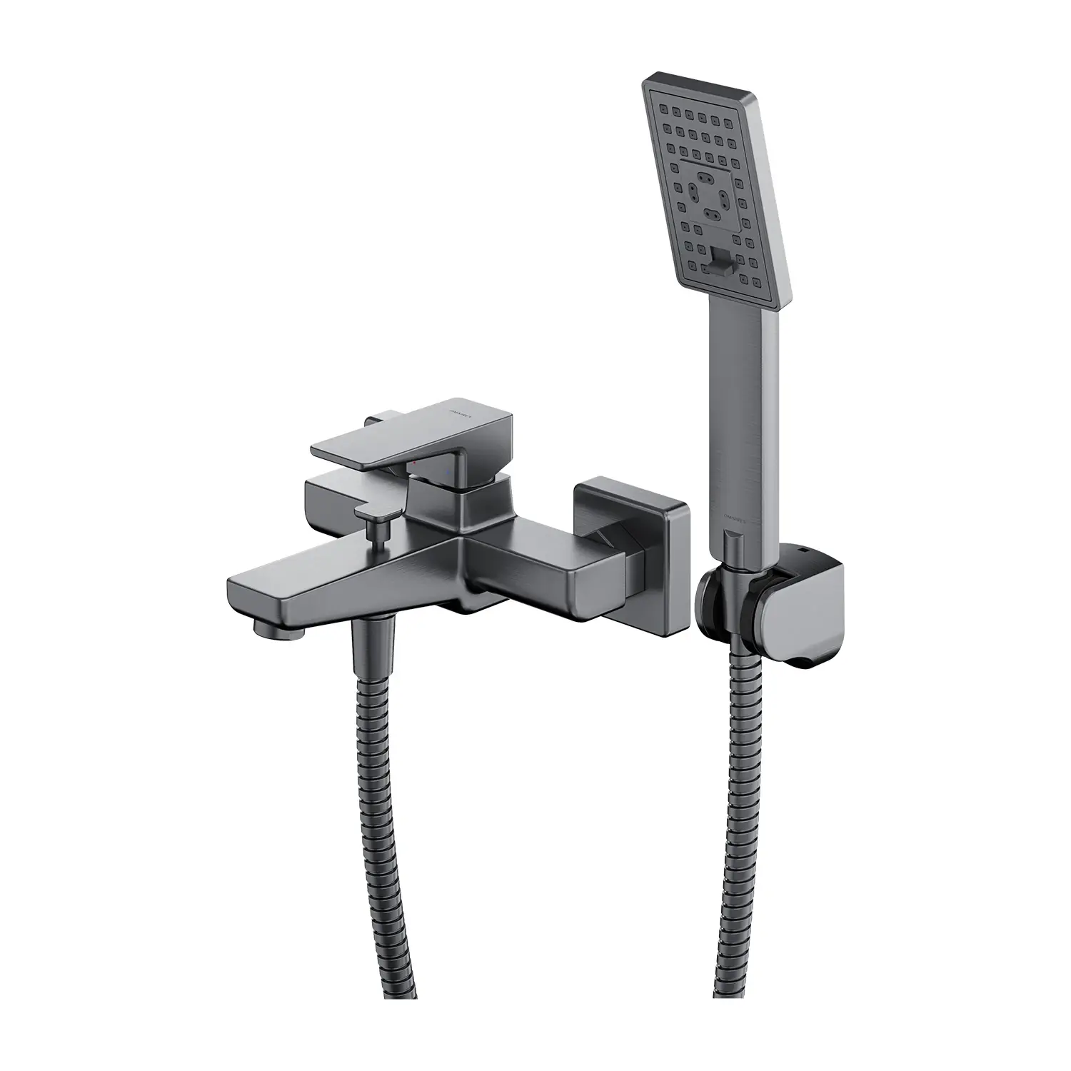 Смеситель для ванны Omnires Parma однорычажный с ручной лейкой Никель матовый (PM7431IN)