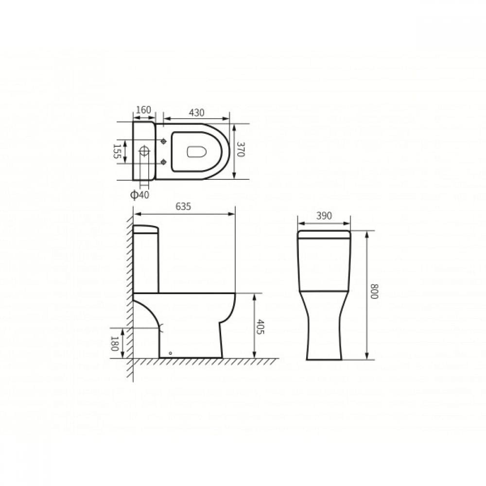 Унитаз-компакт напольный Imprese KATKA c06209803 безободковый с сиденьем с микролифтом (213431) - фото 2