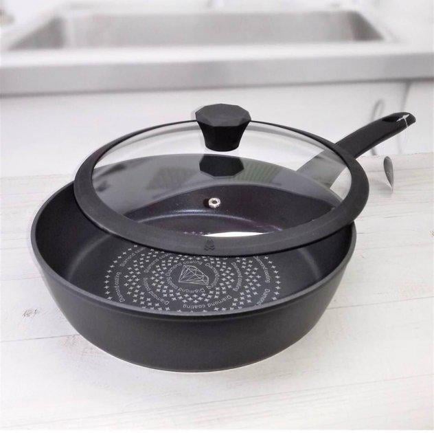 Сковорода-сотейник глубокая Edenberg EB-3491 с крышкой 24х6,5 см (9260604)