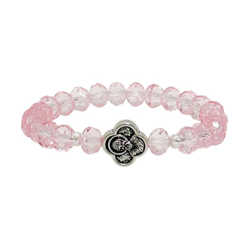 Браслет Святий Спиридон чеське скло Рожевий (200112527)
