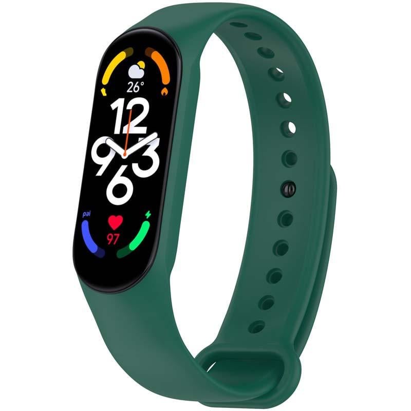 Ремінець силіконовий для Xiaomi Mi Band 7/6/5/4/3 Зелений/Pine Needle (00000077052_17)