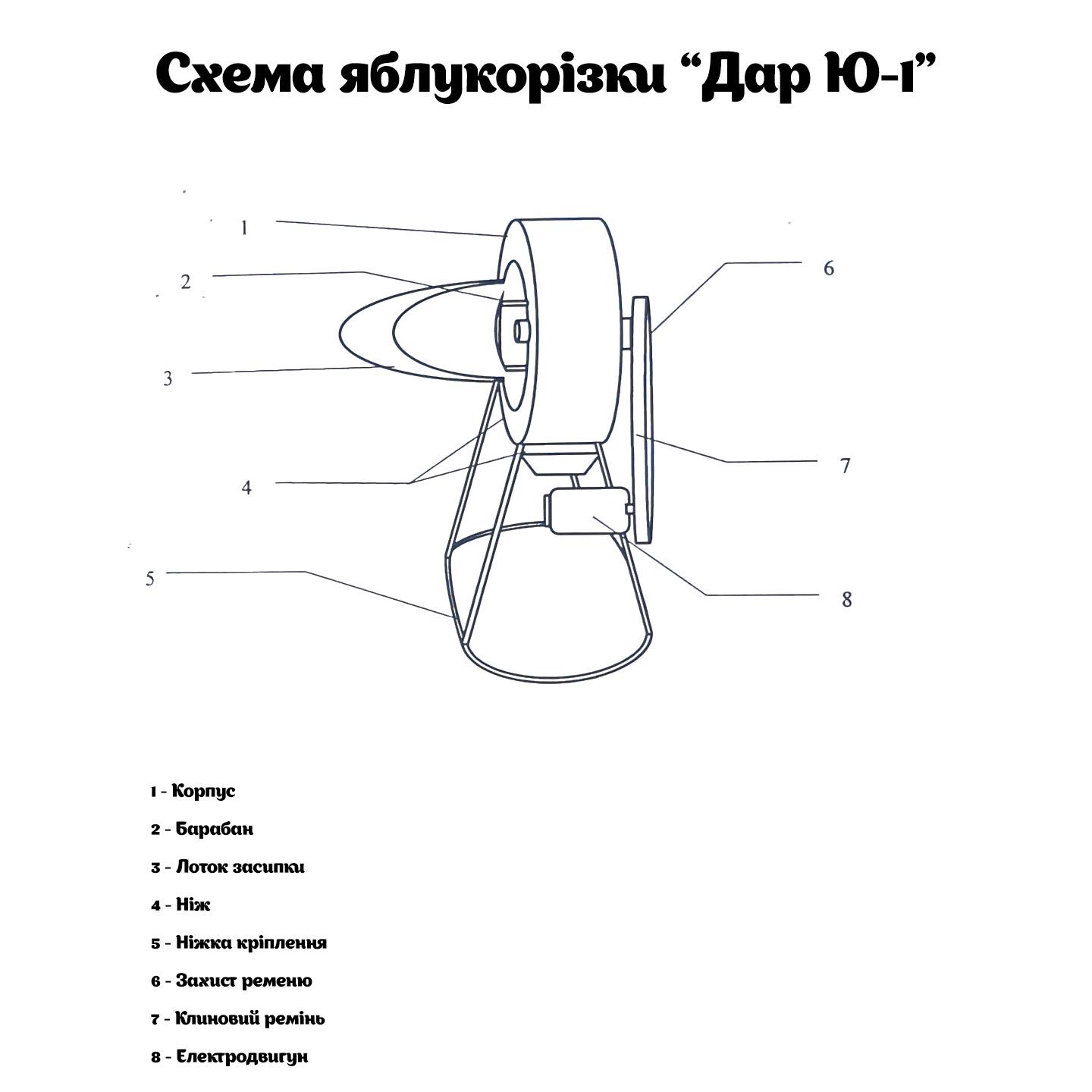Кормодробилка для яблок Дар Ю-1 (1655542095) - фото 3