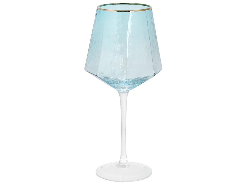 Келих для червоного вина з золотим кантом Monaco 570 мл Блакитний (BDI-579-231) - фото 1 Келих для червоного вина з золотим кантом Monaco 570 мл Блакитний (BDI-579-231) - фото 1