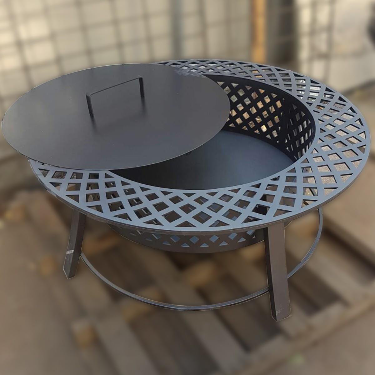 Стіл-барбекю різбляний круглий з аксесуарами d 80 см (32692367)