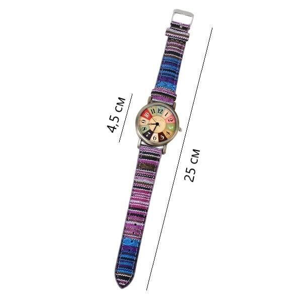 Годинники жіночі з яскравим райдужним ремінцем та вінтажним циферблатом Червоний (D00139-1) - фото 5 Годинники жіночі з яскравим райдужним ремінцем та вінтажним циферблатом Червоний (D00139-1) - фото 5