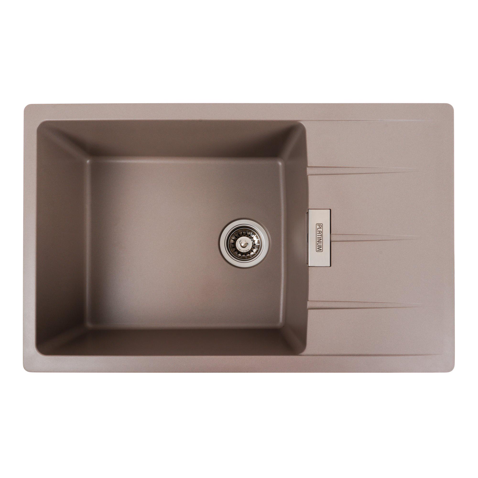Мойка для кухни гранитная Platinum 7850 ROMA матовая Дюна - фото 1
