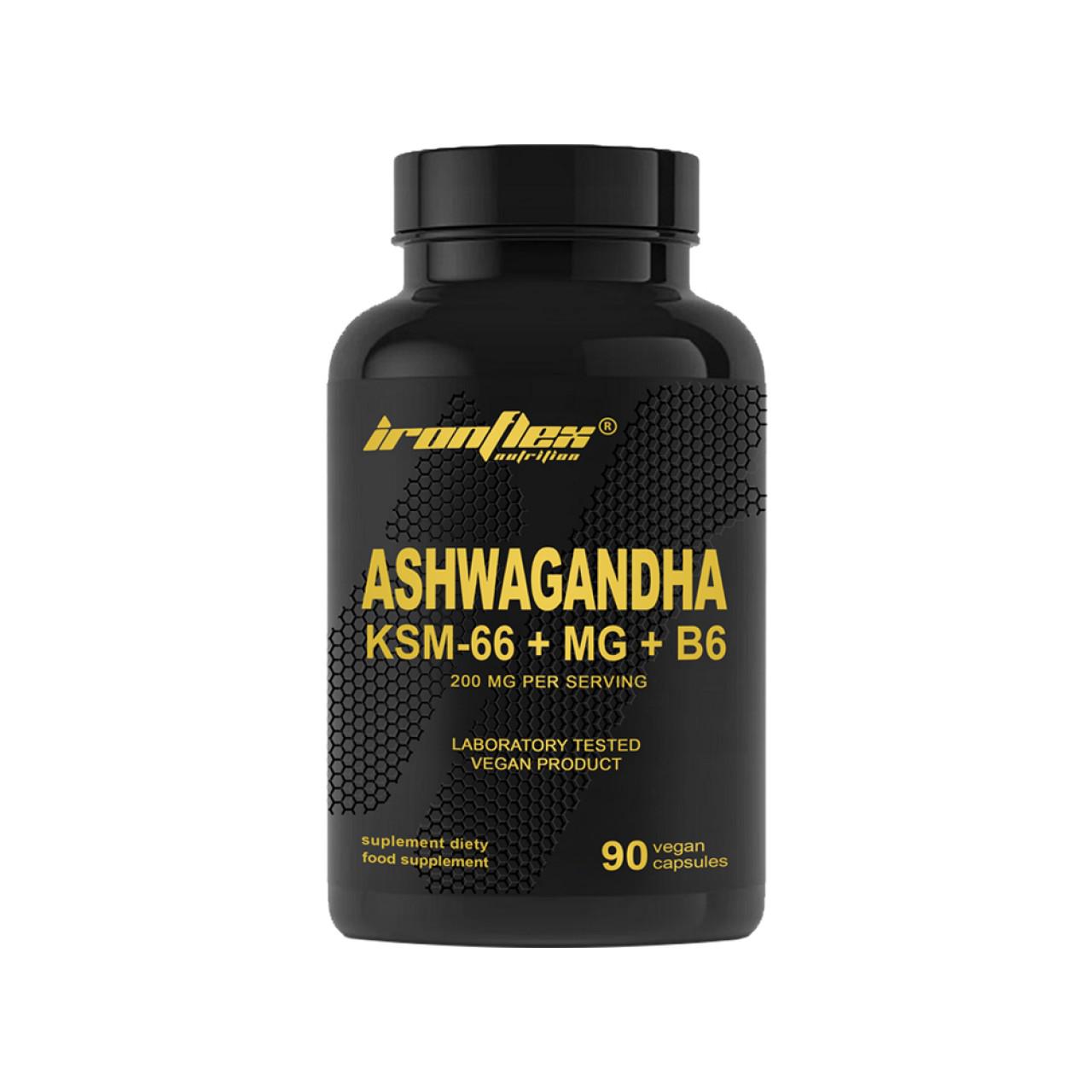 Ашваганда IronFlex Ashwagandha KSM-66/ Magnez /B6 90 капсул