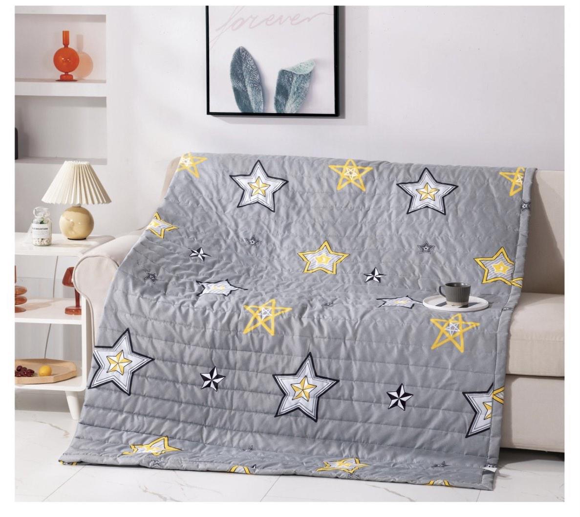 Покривало Koloco двостороннє 180х220 см Сіро-білий