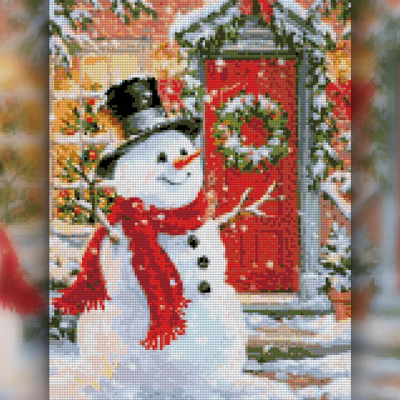 Алмазна мозаїка The Wortex Diamonds Сніговик біля будинку 50x60 см (TWD70014XL)