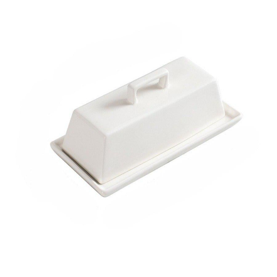 Масленка керамическая с крышкой Белый (К0000000127)