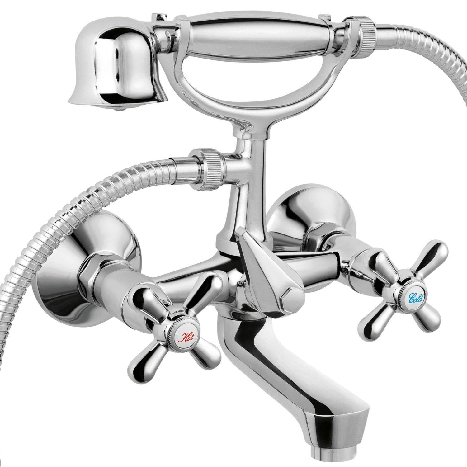 Смеситель для ванной Ferro Retro XR11 двухвентильный Хром (247109)