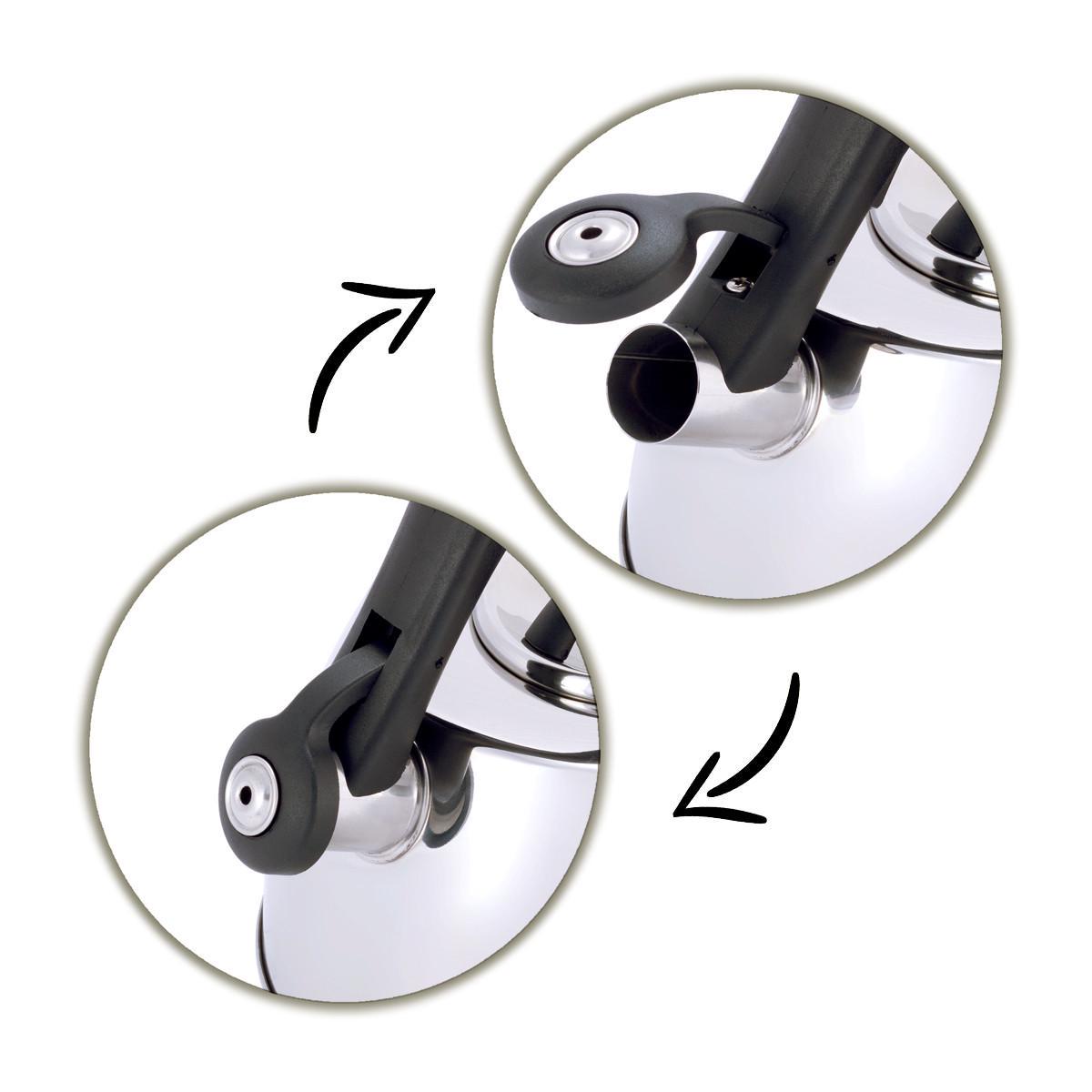 Чайник со свистком Kamille KM-1077 из нержавеющей стали с термометром 3 л Стальной (150-84-1077) - фото 2 Чайник со свистком Kamille KM-1077 из нержавеющей стали с термометром 3 л Стальной (150-84-1077) - фото 2