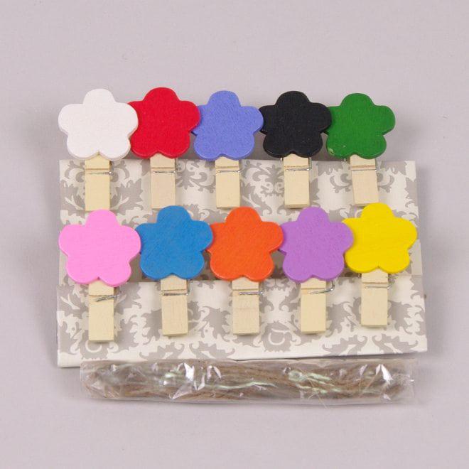 Декор на прищепке Flora Цветочек 10 шт. (22554)