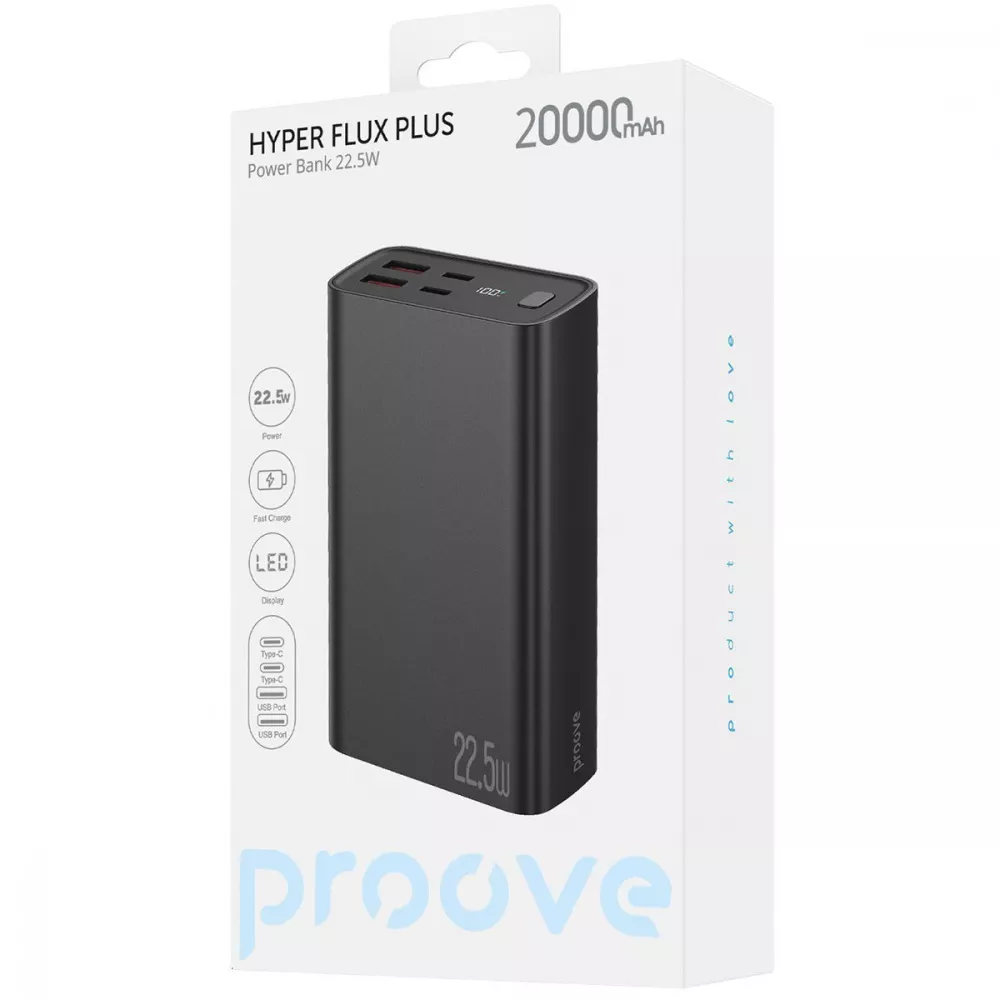 Повербанк Proove Hyper Flux Plus 22,5 Вт 20000 mAh Type-C USB White (27316738) - фото 2