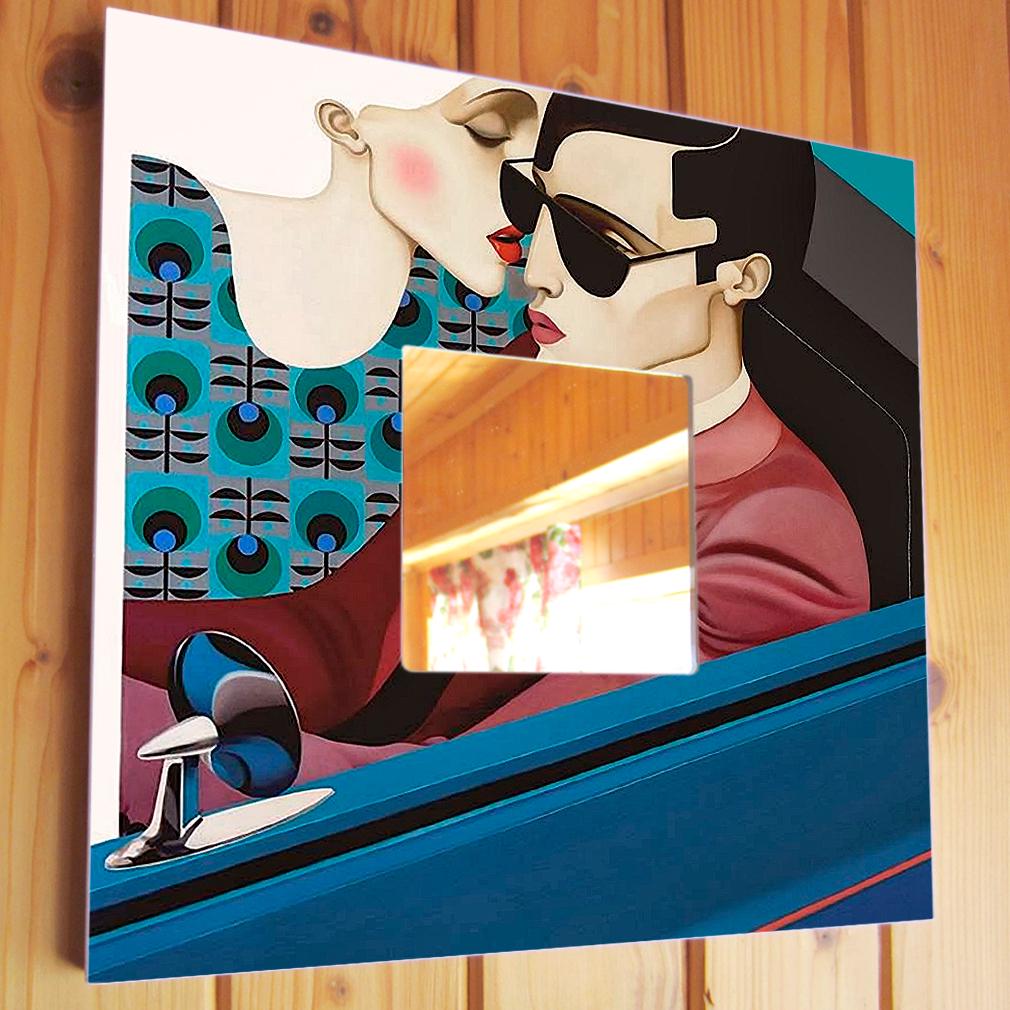 Зеркало декоративное настенное Поцелуй красотки 260х260 мм (M00223)