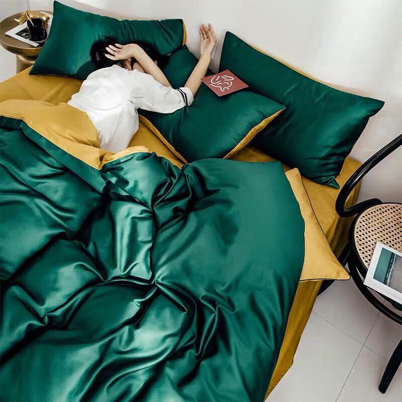 Постельное белье Meriset Дуэт сатин семейный Royal Green/Golden (550565-4)
