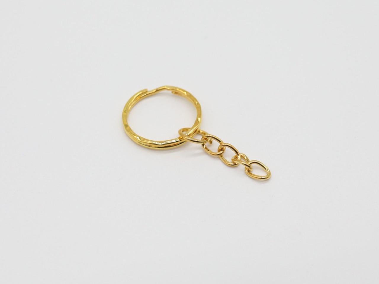 Кольцо для ключей с цепочкой 21 мм Золотой (88966900)