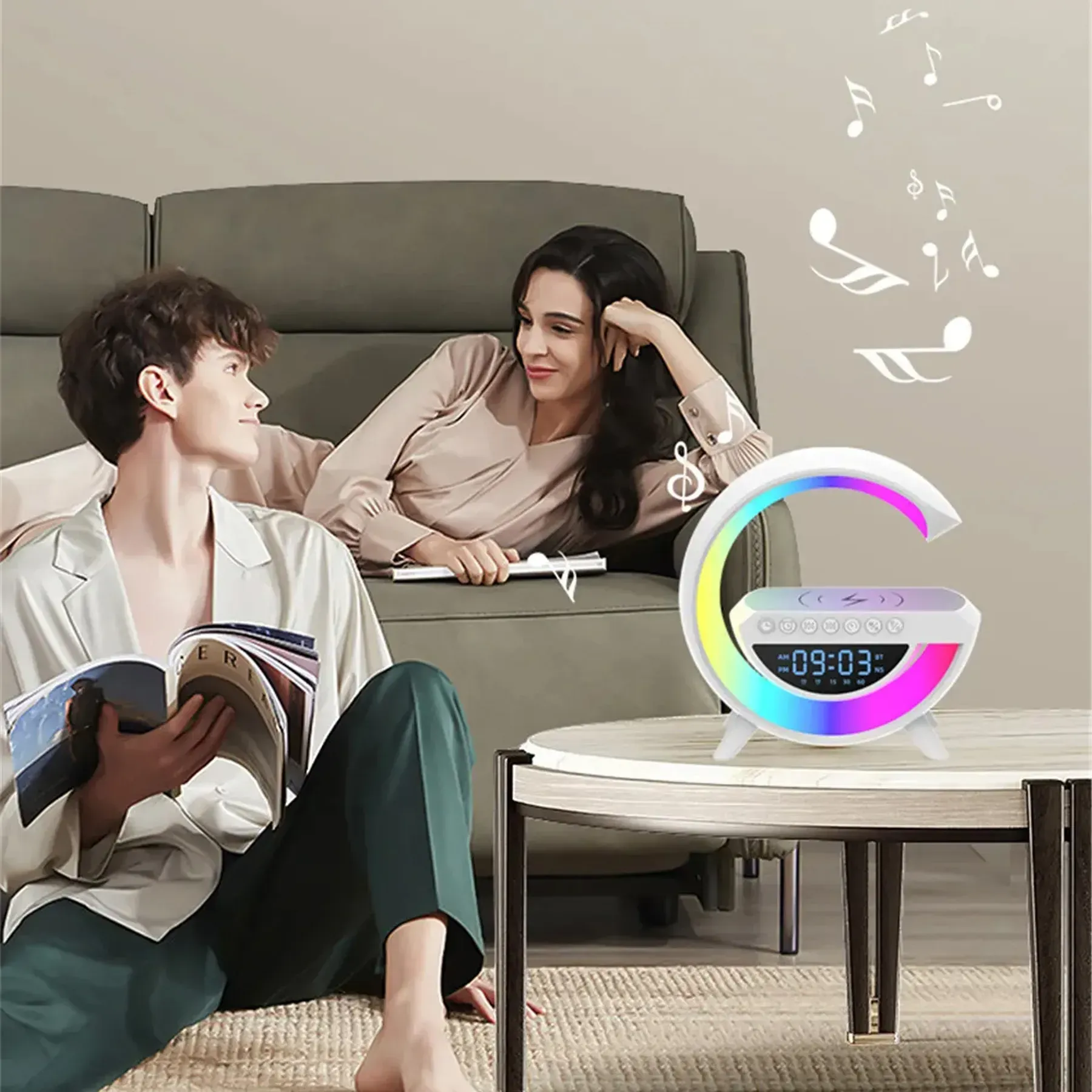 Настольная лампа-ночник BT-3401 с беспроводной зарядкой/будильником и Bluetooth колонкой (234568355) - фото 6 Настольная лампа-ночник BT-3401 с беспроводной зарядкой/будильником и Bluetooth колонкой (234568355) - фото 6