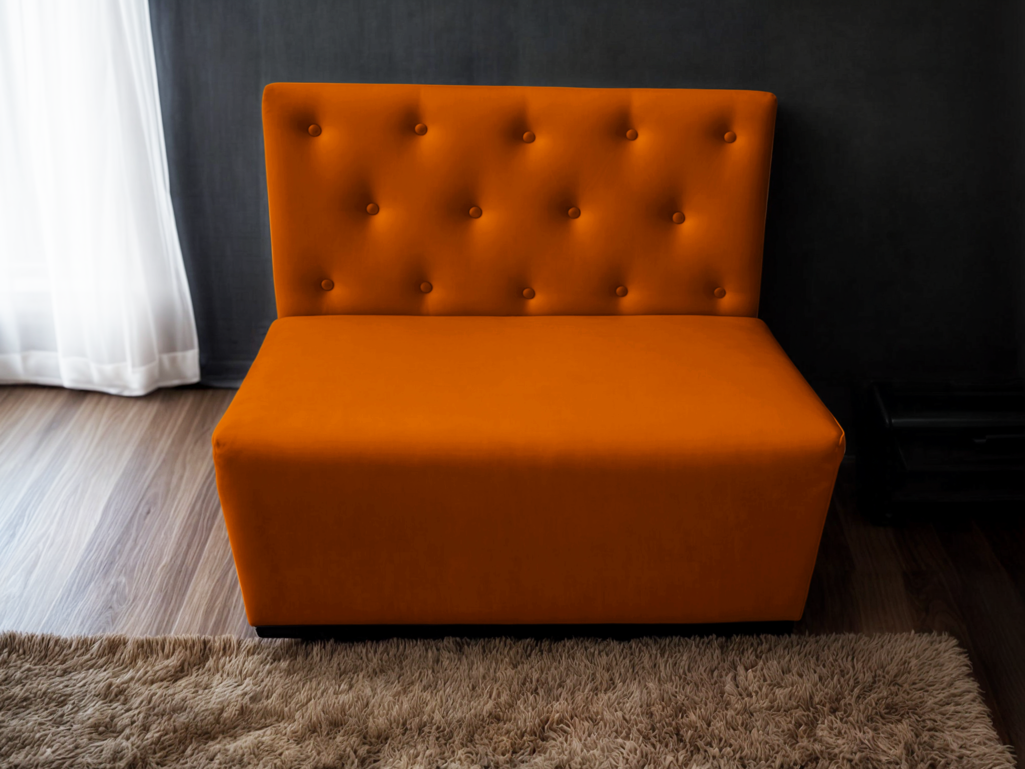 Диван для кафе Tobi Sho Бостон с высокой спинкой и пуговицами 1500x630x850 мм кожзам Оранжевый (2218) - фото 2 Диван для кафе Tobi Sho Бостон с высокой спинкой и пуговицами 1500x630x850 мм кожзам Оранжевый (2218) - фото 2