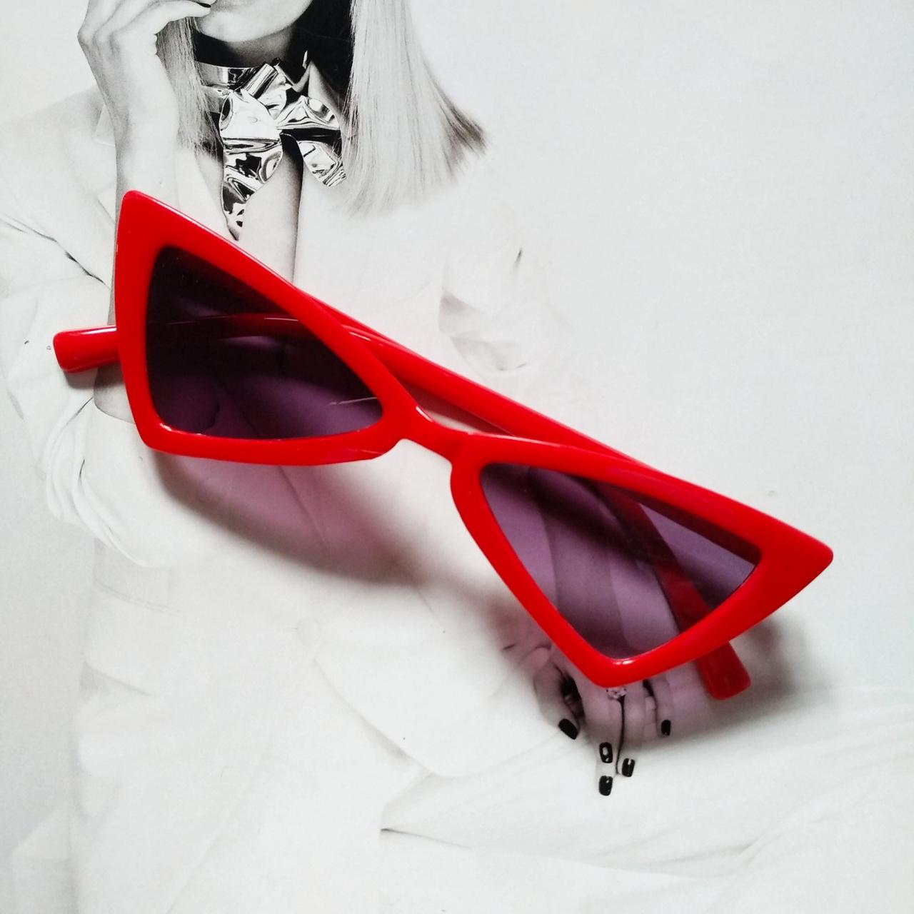 Очки детские треугольные стильные солнцезащитные Красный