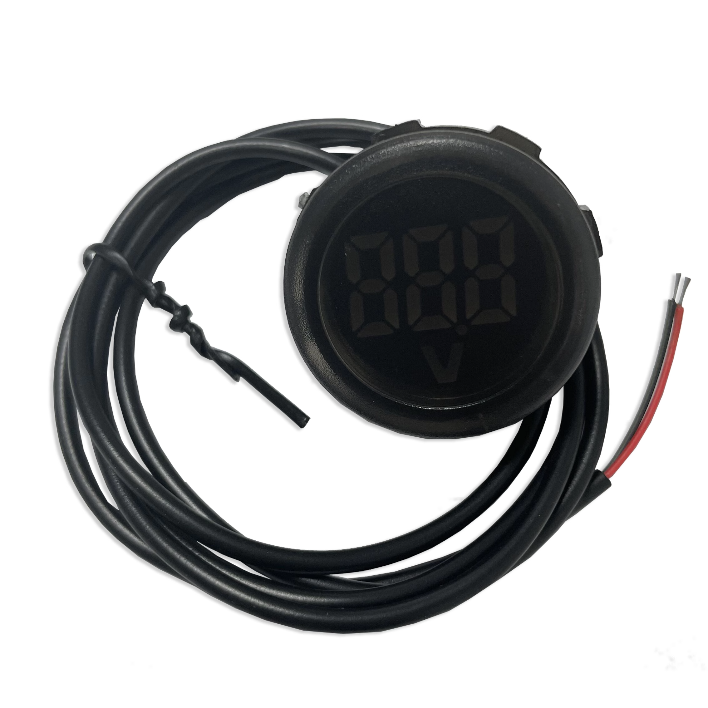 Вольтметр цифровой врезной круглый DC 4-100V D30 водонепроницаемый с красными цифрами (4101-1)