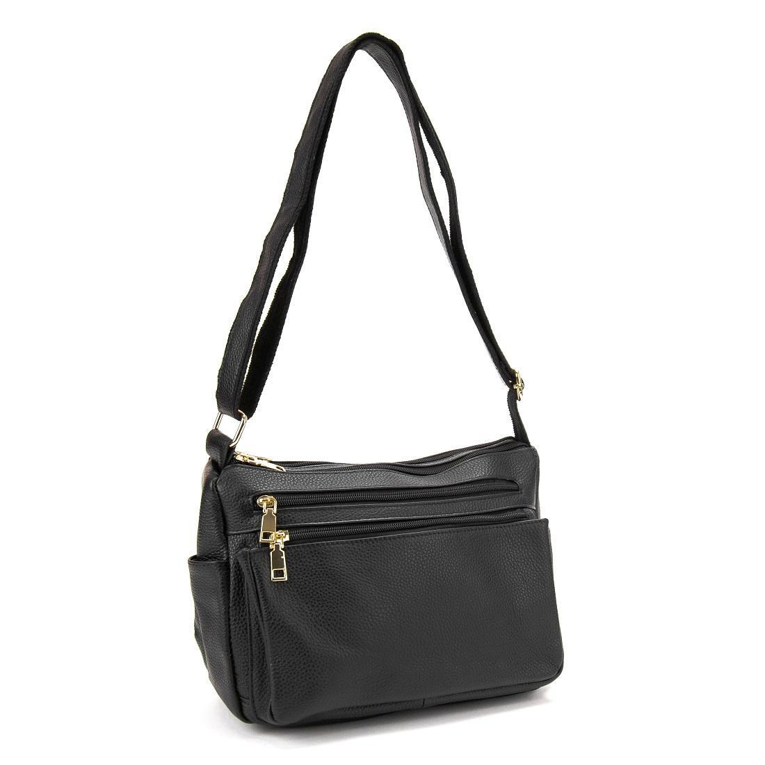 Жіноча сумка через плече Royal Bag NM20-W706A з натуральної шкіри Чорний (6959)