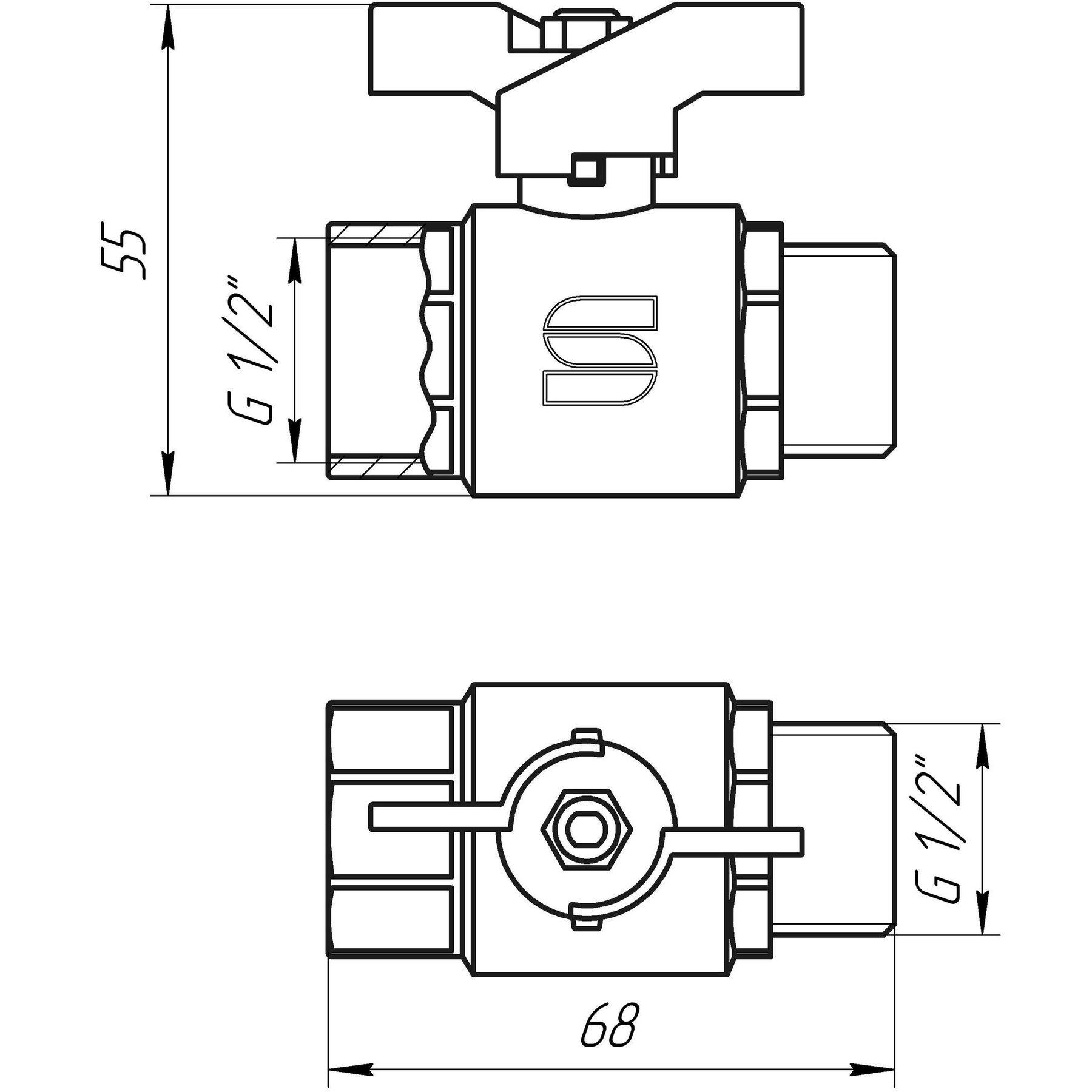 Кран шаровой Selba SL1508 000009621 1/2" ВЗ бабочка (104521) - фото 2